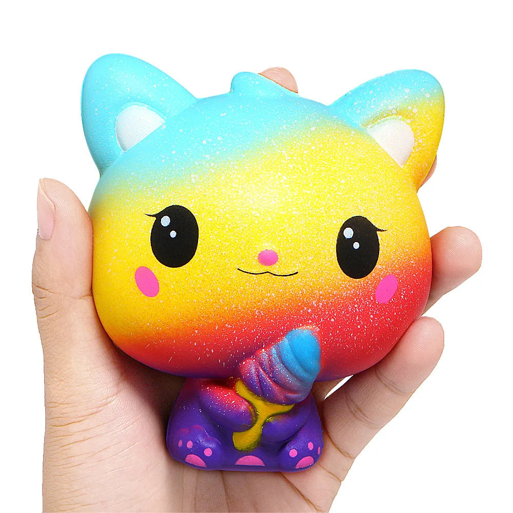 Jumbo Rainbow Kitty and Pancake Squishy