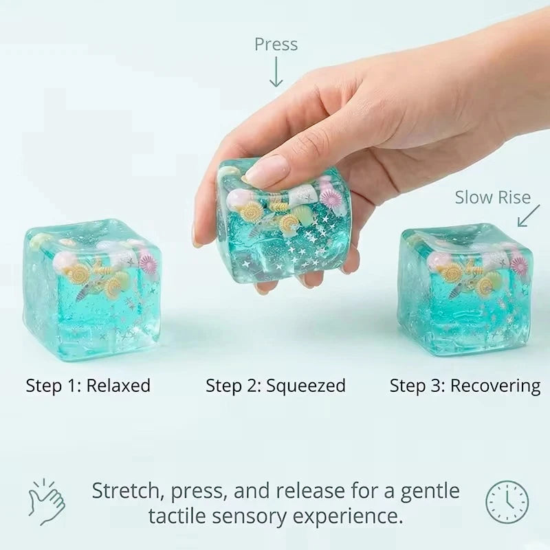 Ocean Shell Jelly Squishy Cube
