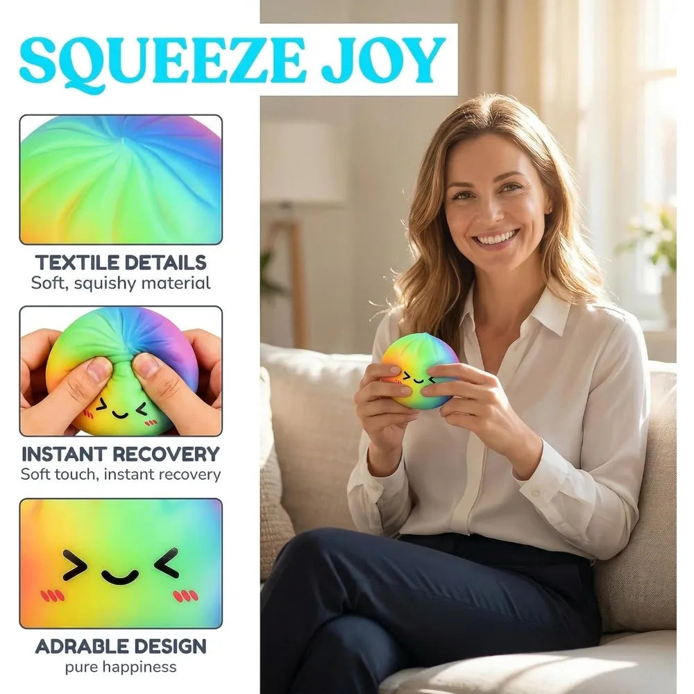 Rainbow Color Dumpling Squishy Toy