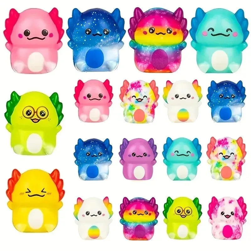 Mini Rainbow Axolotl Squishy Pack