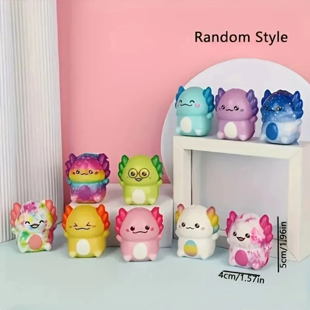 Mini Rainbow Axolotl Squishy Pack