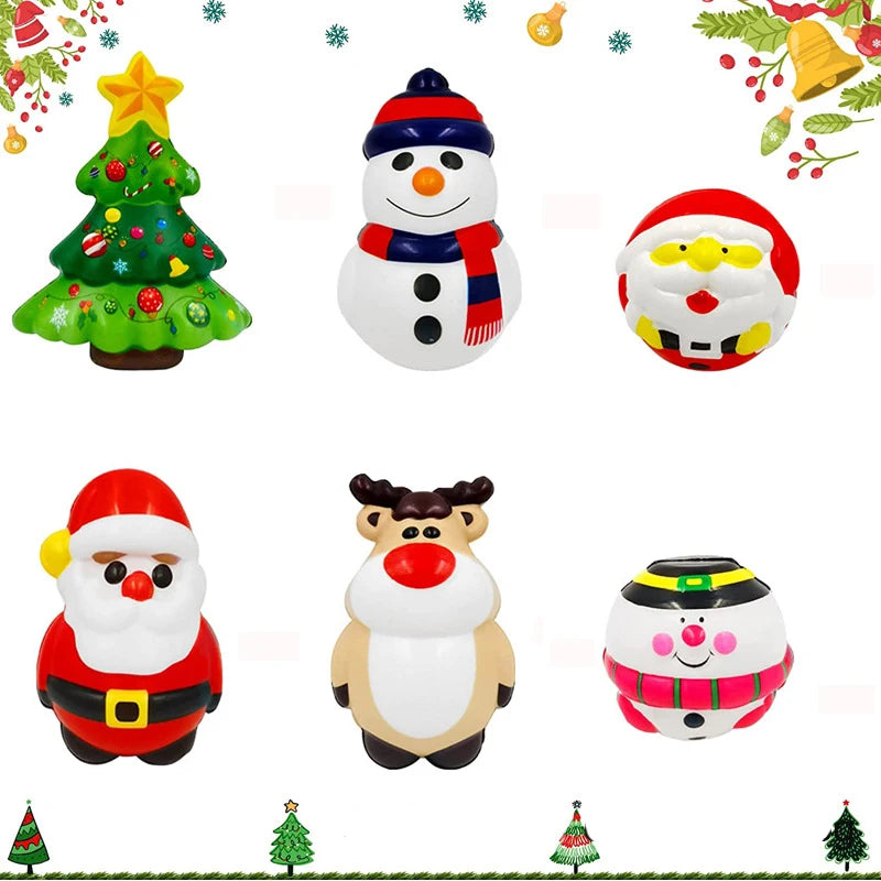Christmas Squishy Santa, Snowman and Friends