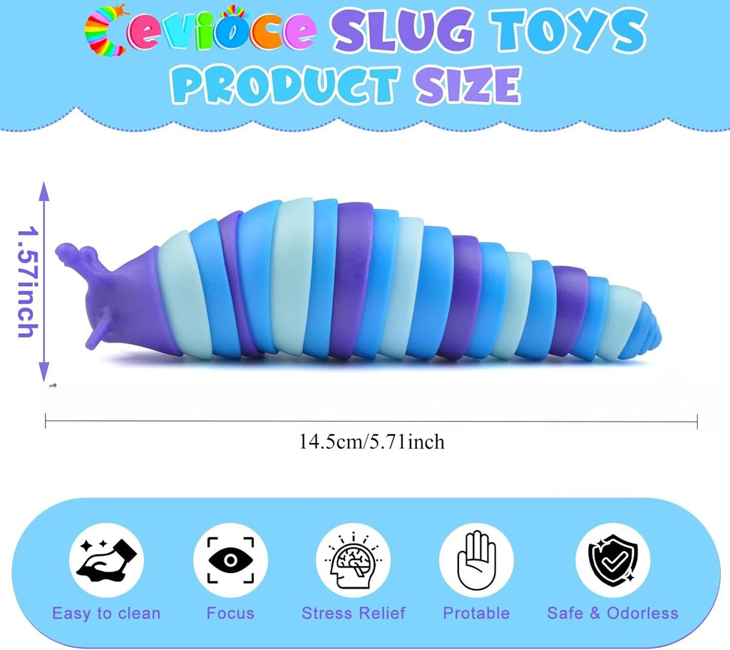 1PCS Colorful Wiggly Slug Stress toy
