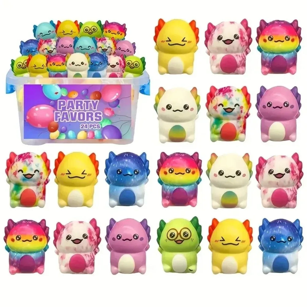 Mini Rainbow Axolotl Squishy Pack
