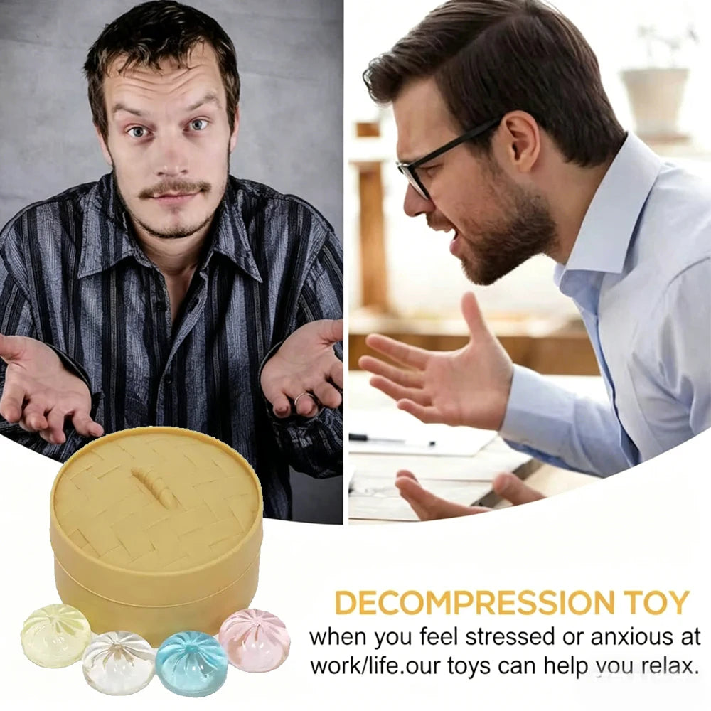 Mini Dumpling Bun Squishy Set with Steamer