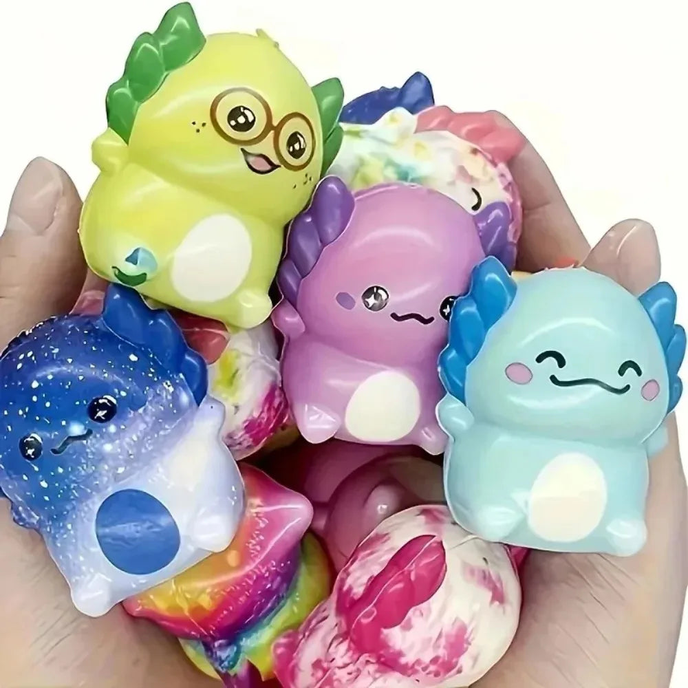 Mini Rainbow Axolotl Squishy Pack