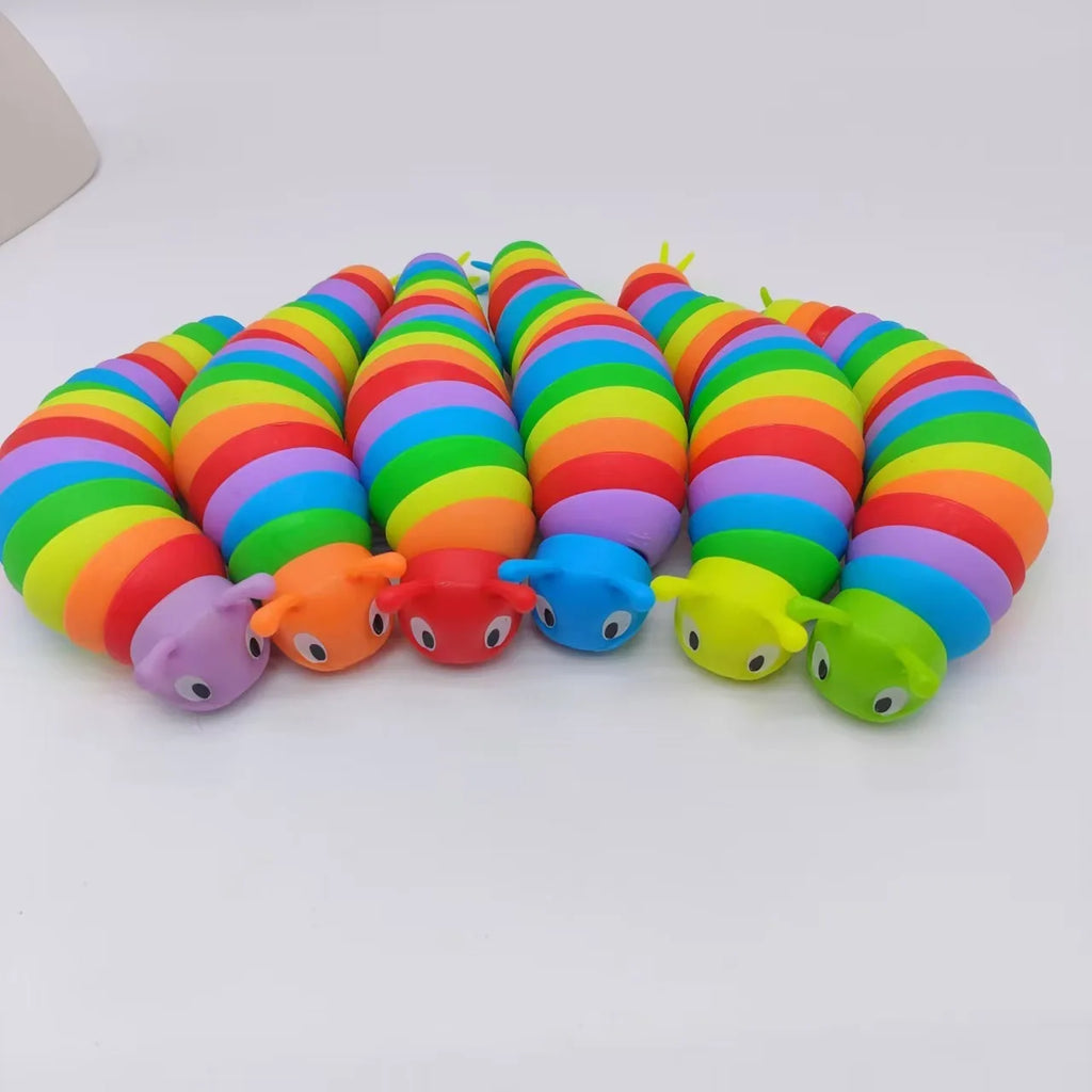 1PCS Colorful Wiggly Slug Stress toy