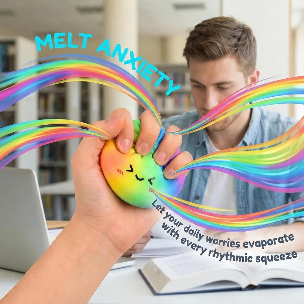 Rainbow Color Dumpling Squishy Toy