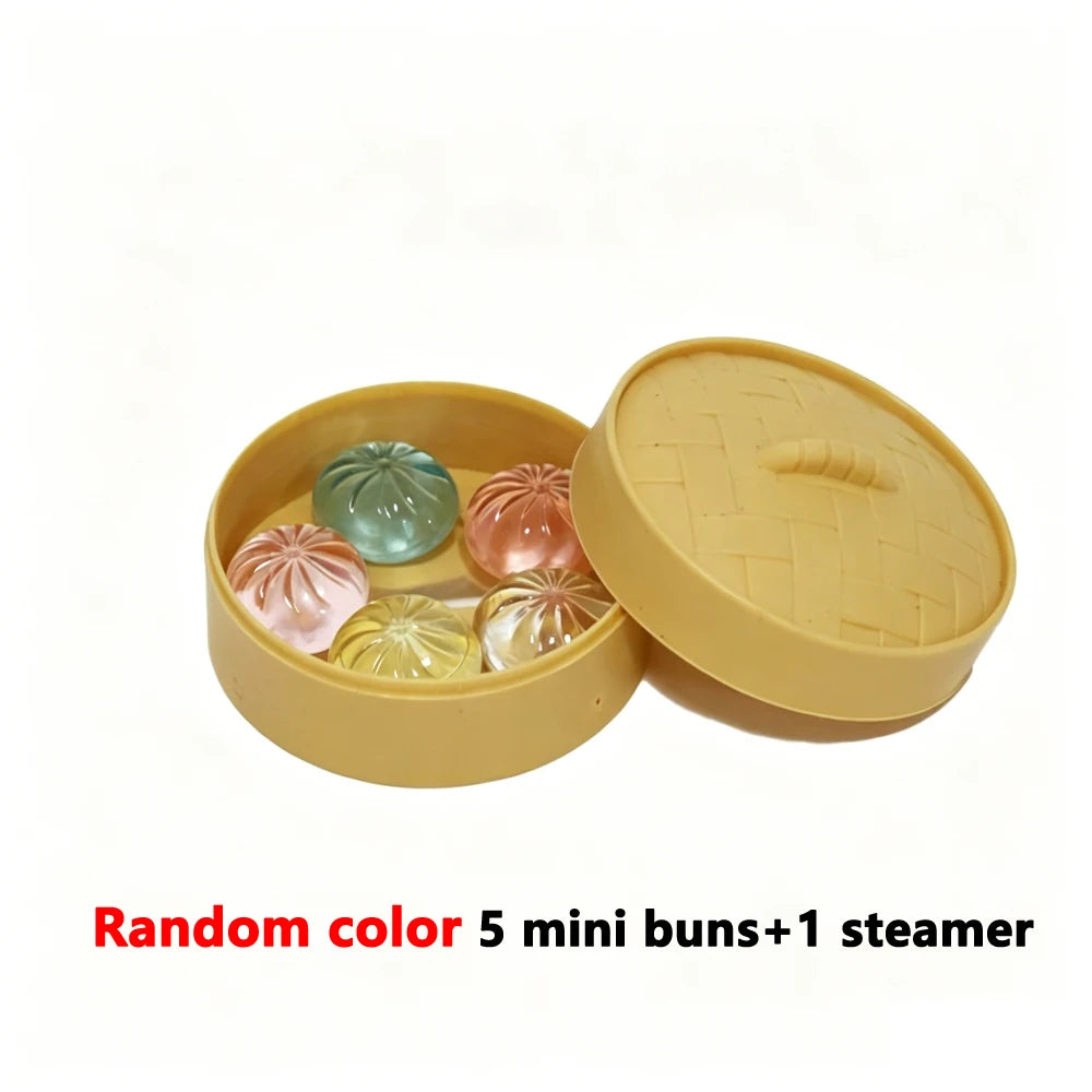 Mini Dumpling Bun Squishy Set with Steamer