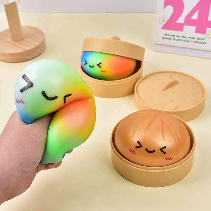 Rainbow Color Dumpling Squishy Toy