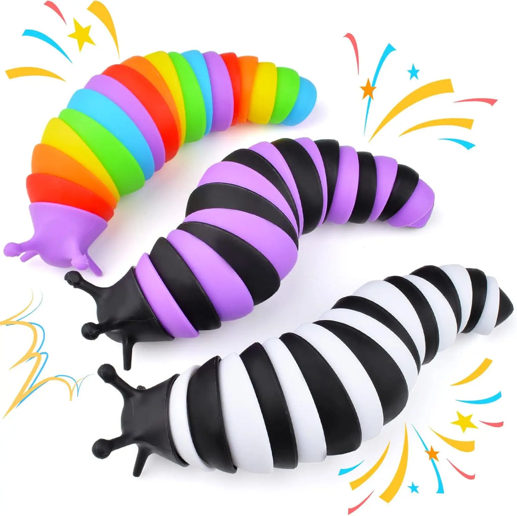 1PCS Colorful Wiggly Slug Stress toy