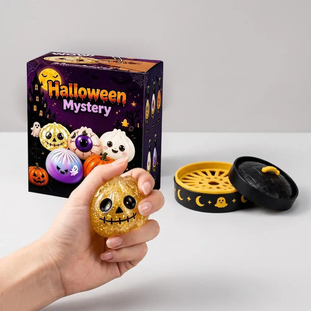 Glitter Halloween Dumpling Squishy with Steamer