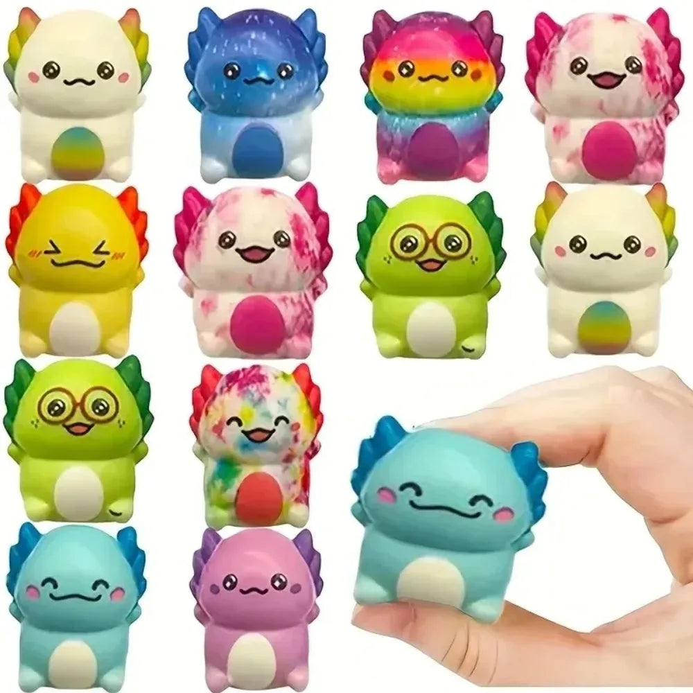 Mini Rainbow Axolotl Squishy Pack